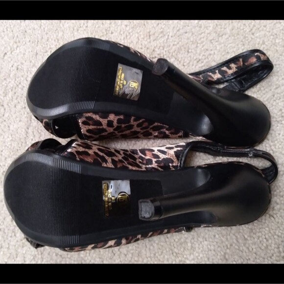 RARE Animal Print Leopard Stilettos Size 6.5M 1" Platform/5.5" Heel - Picture 5 of 11